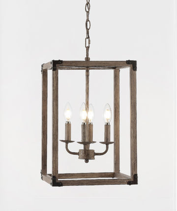 Magnolia Adjustable Iron Rustic Farmhouse LED Pendant - JONATHAN Y
